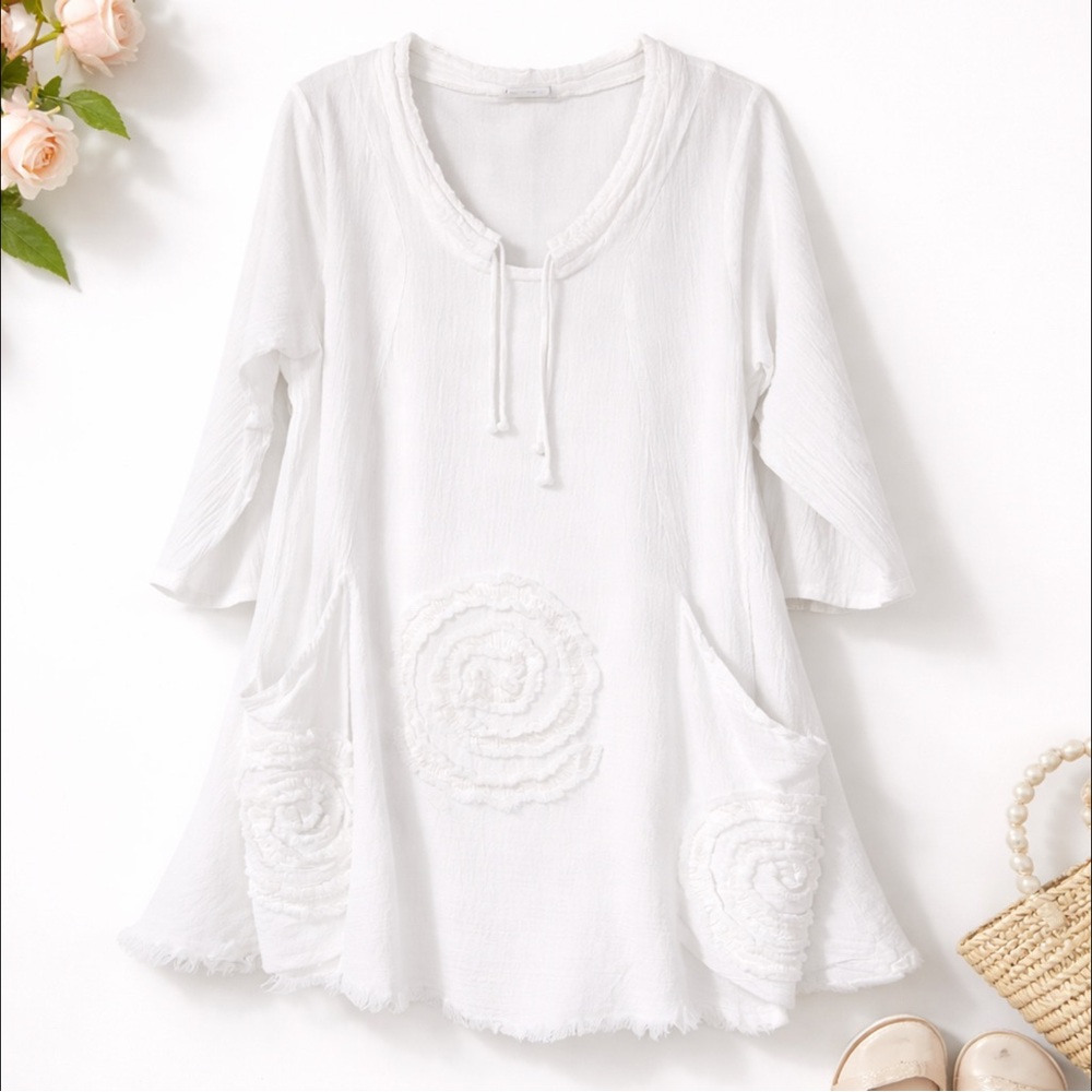 Oh My Gauze! Circles Tunic- Boho/Resort Style